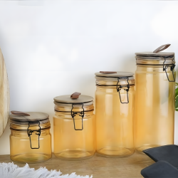 Glass Spice Jar Set - 4 Pieces 